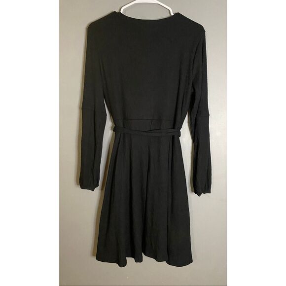 Maurices Black Ribbed Long Sleeve Mini Dress Size Large - Picture 7 of 7